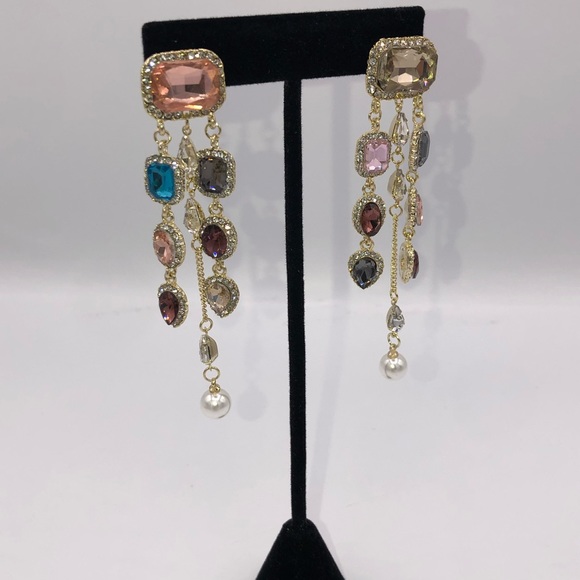 Multi-Colored Dangle Earrings - Picture 10 of 11